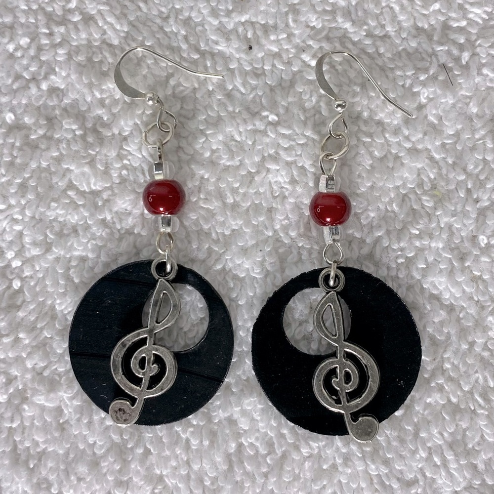 Handmade Recycled Record Earrings